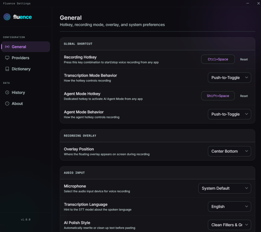 General Settings